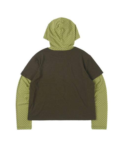 P.D. Layered Zip Hoodie - Green