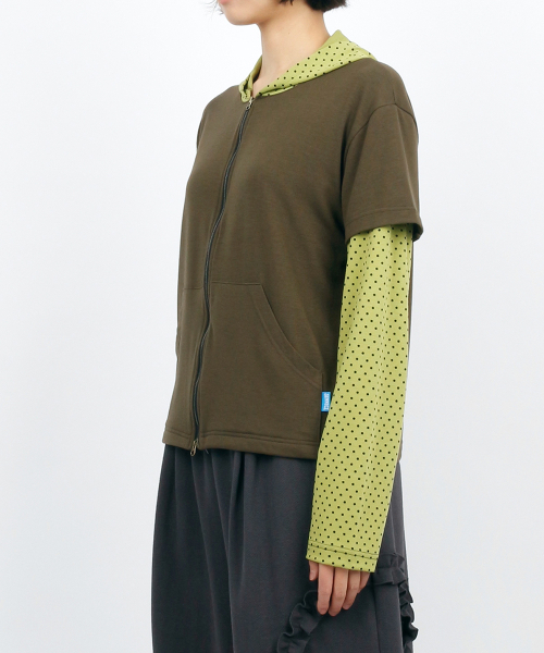 P.D. Layered Zip Hoodie - Green