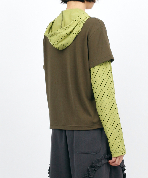 P.D. Layered Zip Hoodie - Green