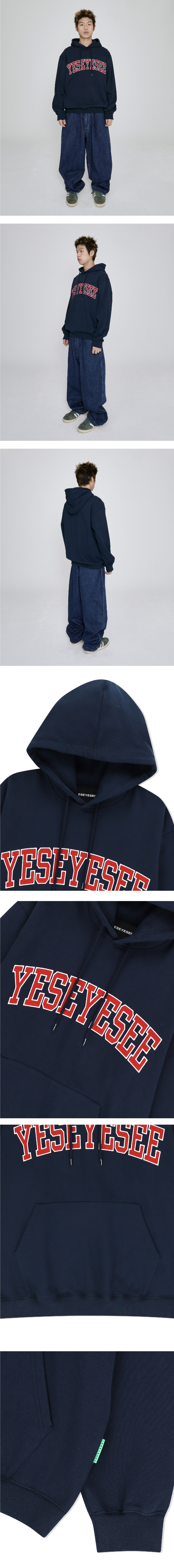 スウェット・トレーナー YESEYESEE 25SS Arch Logo Hoodie Navy YS250TSWHO02NAV MUSINSA | YESEYESEE [25SS] Arch Logo Hoodie Navy