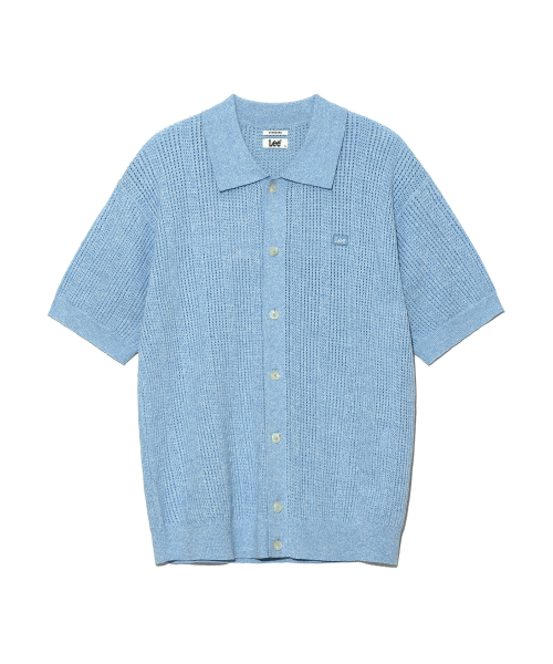 Ажурный кардиган с воротником Light Blue