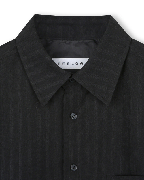 RELAXED STRIPE SHIRT BLACK