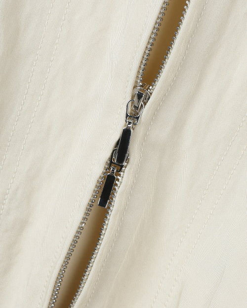 LAYERED HOODED ZIP UP JUMPER IVORY