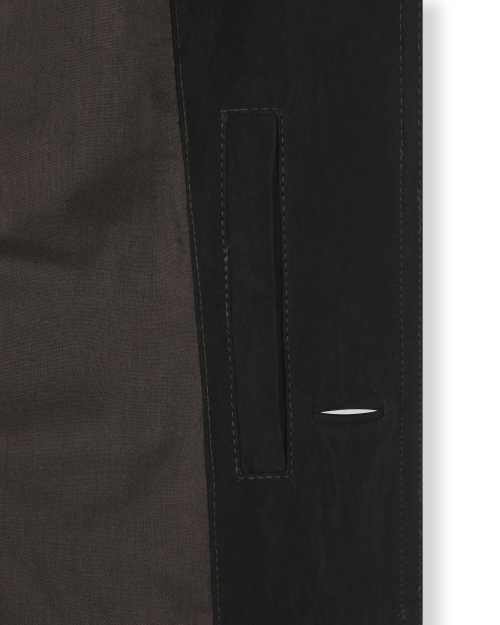 COLLARLESS JACKET LUSTRE BLACK