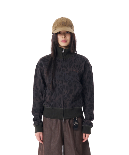Leopard Logo Track Jacket (Black)
