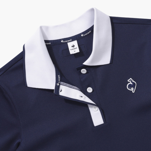 Женское поло regular fit с контрастной отделкой - Navy (QQ122TTS31)