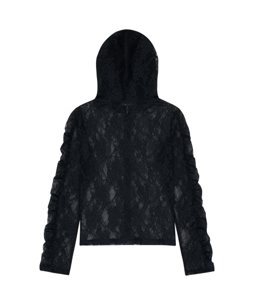 Laced Zip-Up Hoodie (Black)