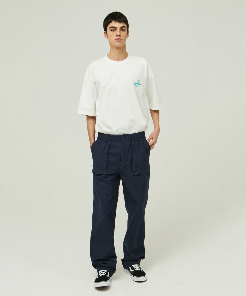 Брюки чинос 4307 из сатина straight fit Navy Fatigue