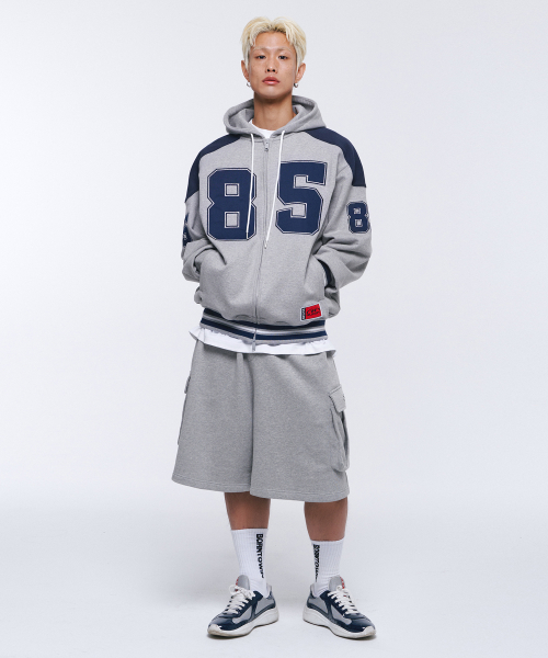 SYMBOL LOGO CARGO BERMUDA PANTS [MELANGE GREY]