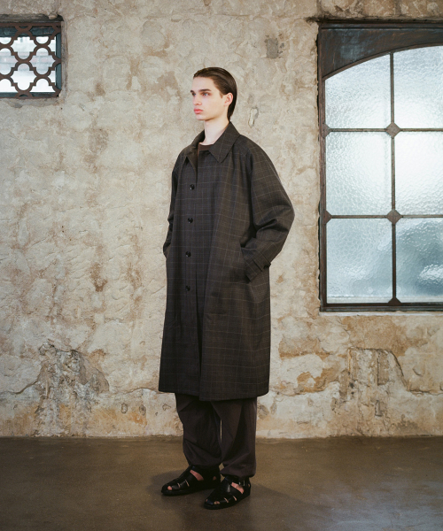 SOUTIEN REGLAN COAT (CHECK BROWN)