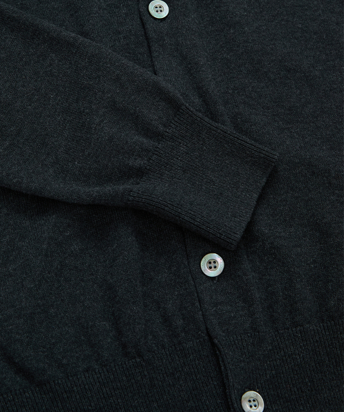 Essential Cotton Comfort Collar Cardigan (Grey)