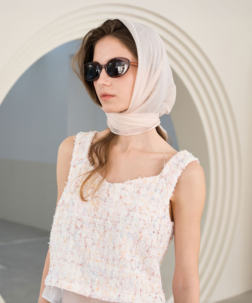 Tento Tweed Vest _ Ivory