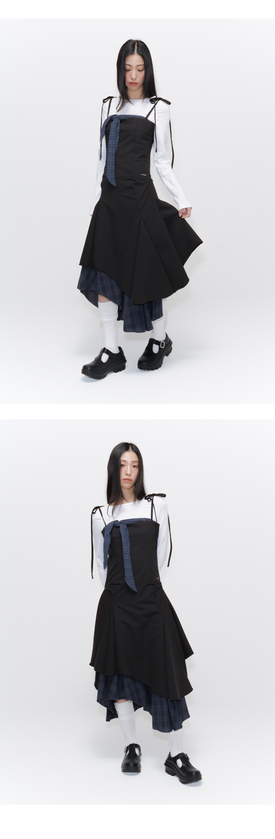 미세키서울(MISEKI SEOUL) Check tie long sleeve WHITE
