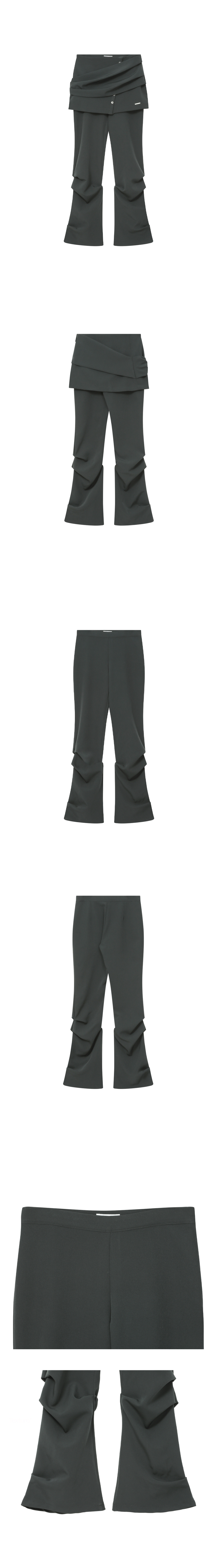 MUSINSA | MISEKI SEOUL Draped shirt skirt pants SET CHARCOAL