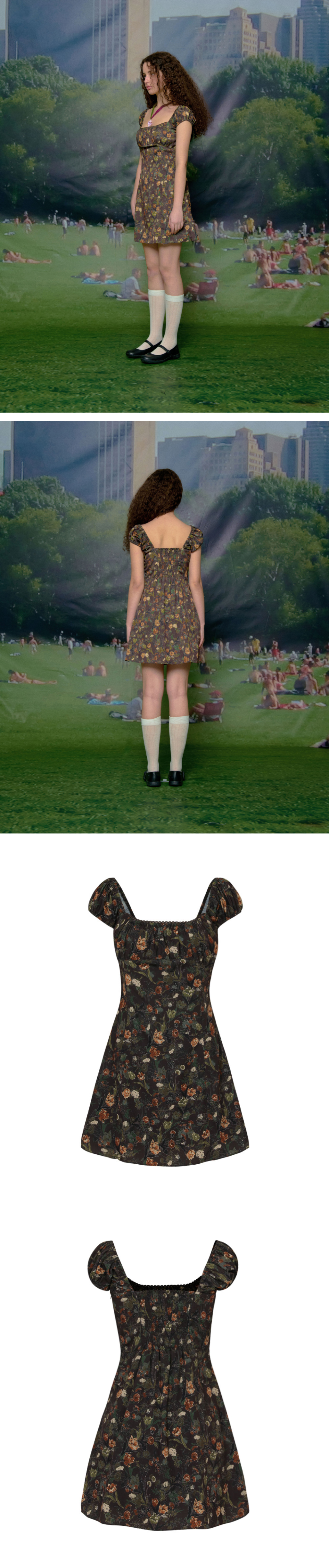 ◆Loulouseoul◆ Urban Dream Mini Dress Brown LOULOUSEOUL [7/11 Pre-Order Delivery] Urban Dream Mini Dress