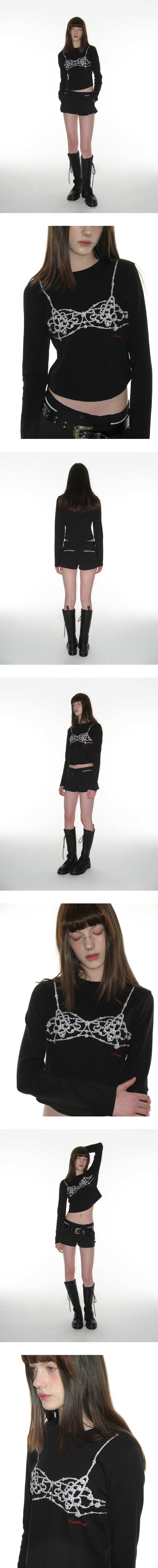 ★CRANK★PEARL BUSTIER PRINTING TOP_BLACK★正規品/送料込 MUSINSA | CRANK Pearl Bustier Print Top_Black