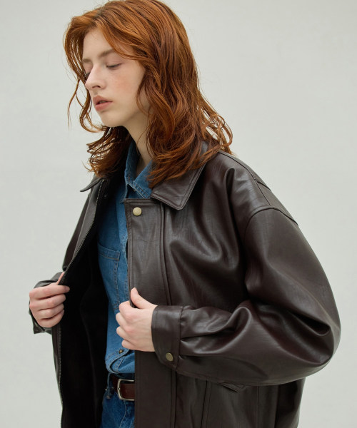 Leather Blouson Jacket_2Color