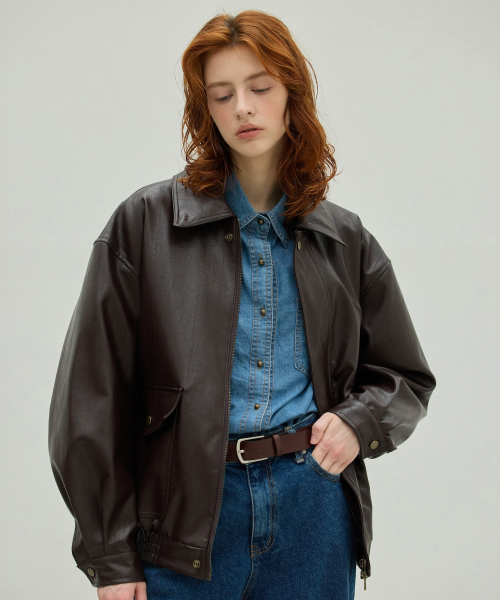 Leather Blouson Jacket_2Color