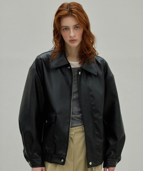Leather Blouson Jacket_2Color