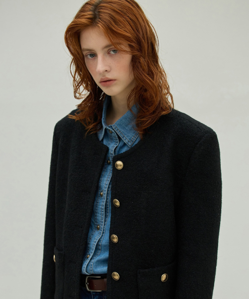 Wool Boucle Tweed Jacket_3Color