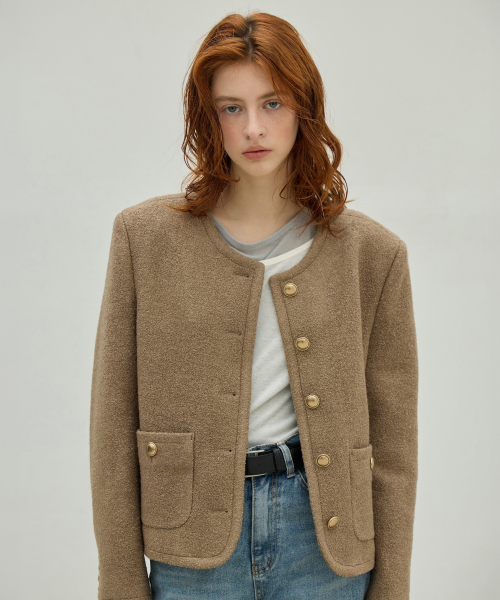Wool Boucle Tweed Jacket_3Color