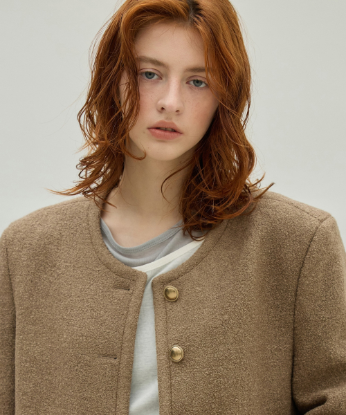 Wool Boucle Tweed Jacket_3Color