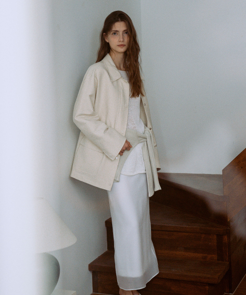 Cotton Half Jacket[LMBESPJK5101]-Cream Beige