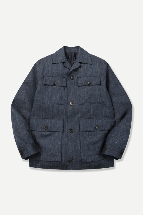 Блузон Wool Silk Herringbone Fatigue Navy BNESJP410NY