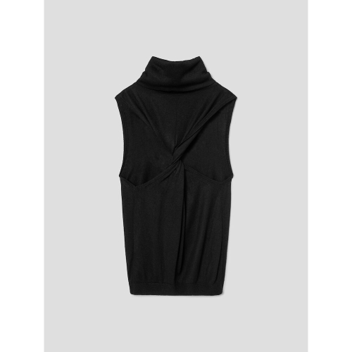 Twisted Back Knit Tank Black