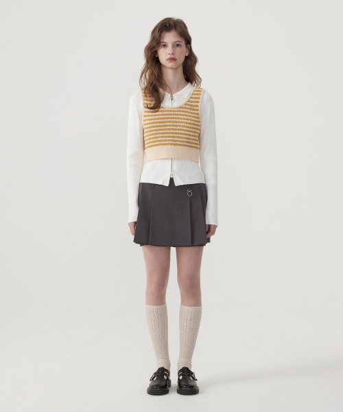 Женский многослойный вязаный жилет Beige