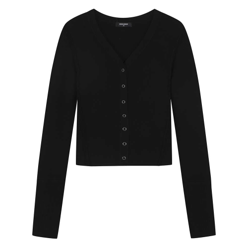 Женский трикотажный кардиган с Y-вырезом Black