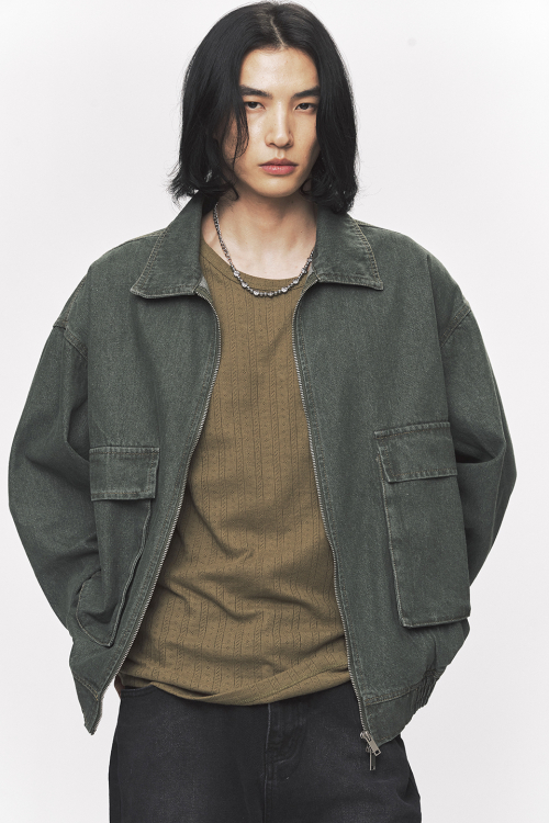 Джинсовый бомбер с карманами x NORTHERN HIGHER [Khaki]