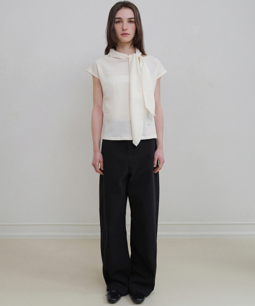 Den wide cotton pants (black)
