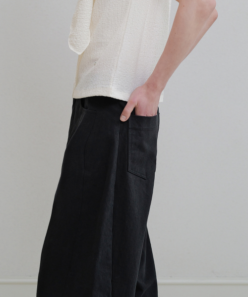 Den wide cotton pants (black)