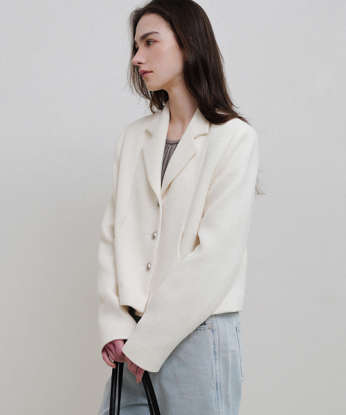 Besette tweed jacket (ivory)