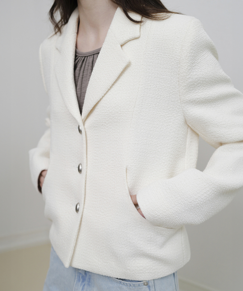 Besette tweed jacket (ivory)