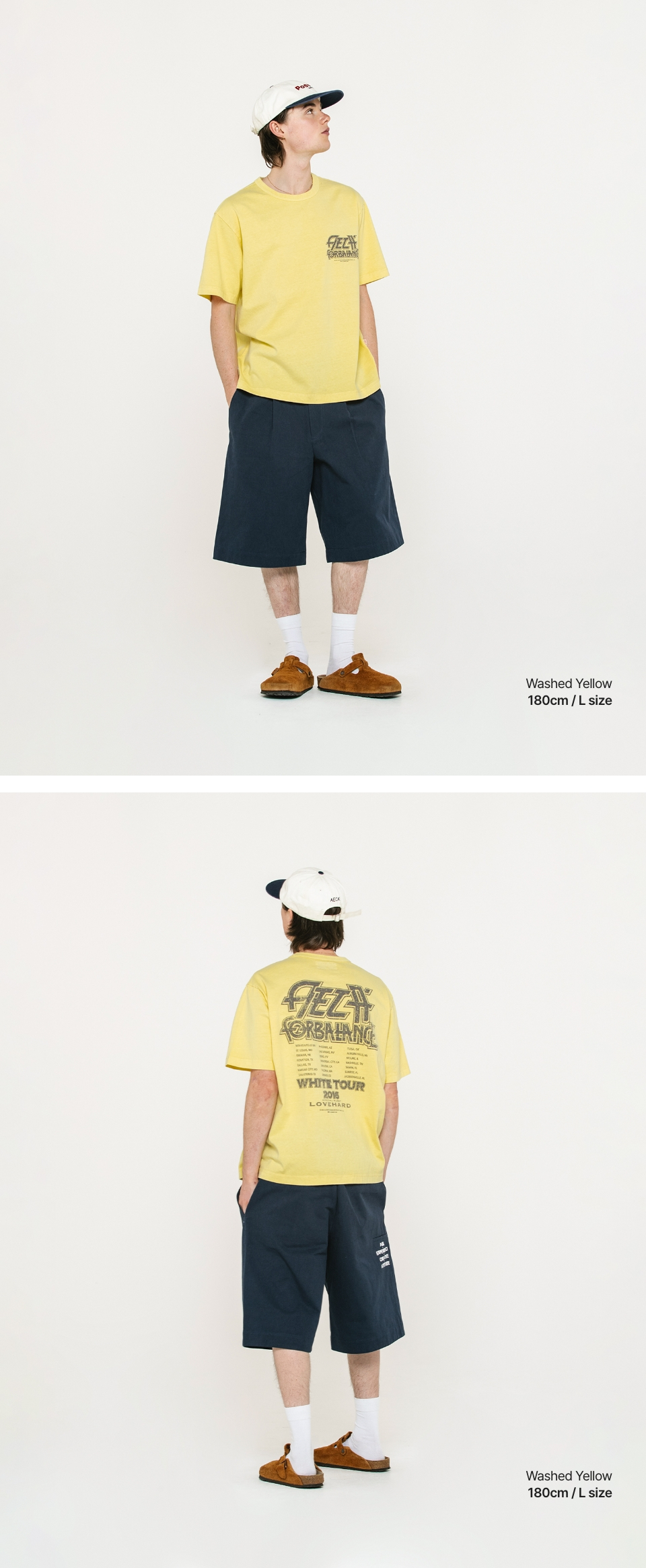 AECA☆ AECA BALANCE WAVE HALF SLEEVE-WASHED YELLOW 送料無料 50% - 에이카화이트