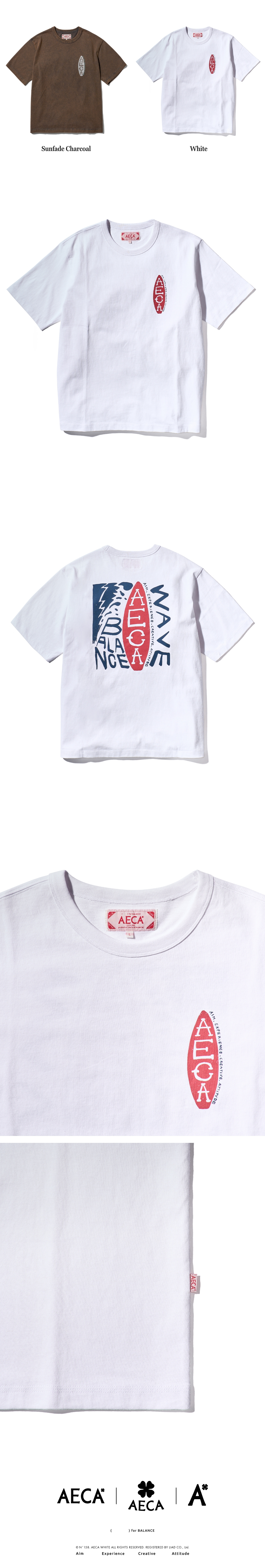 에이카화이트(AECA) BALANCE WAVE WAVE HALF SLEEVE-WHITE