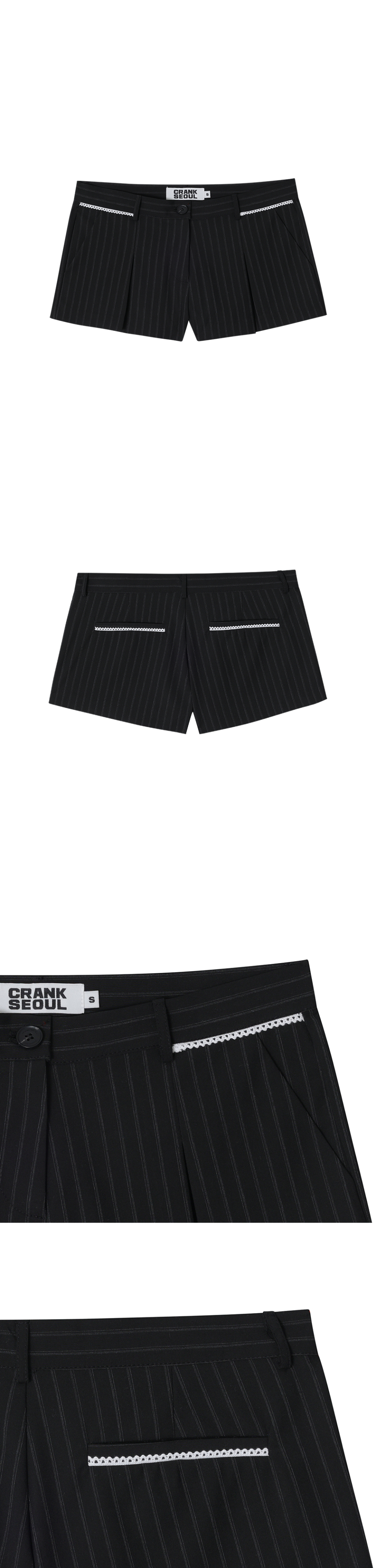 ★CRANK★LACE PLEATS MICRO PANTS_BLACK★正規品/韓国直送料込 MUSINSA公式 | CRANK Lace Pleated Micro Pants_Black
