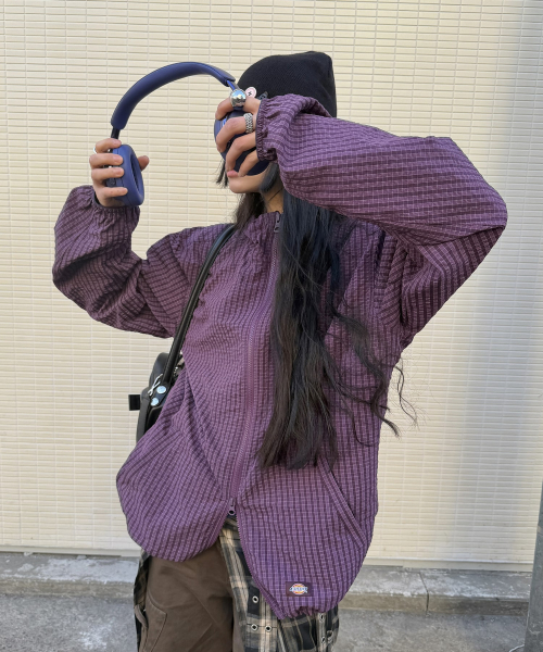 Легкая ветровка в клетку Purple