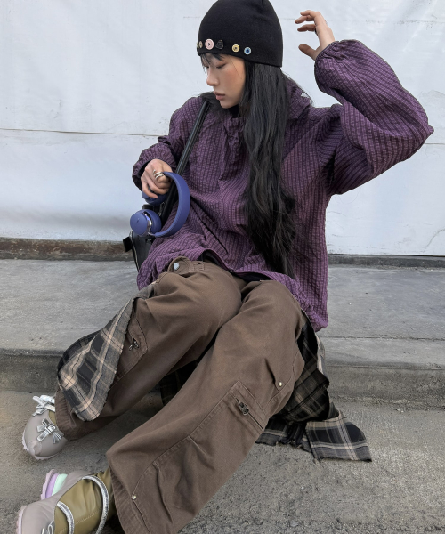 Легкая ветровка в клетку Purple