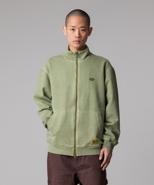 Трикотажный тректоп Garment Dyed Olive