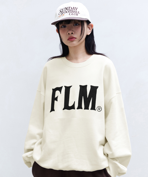 FLM свитшот со стич-логотипом-Cream