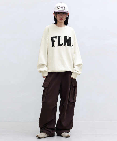 FLM свитшот со стич-логотипом-Cream