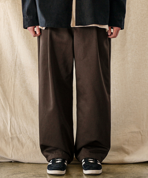 Широкие брюки Deck с одной складкой CP Brown SOLP2602