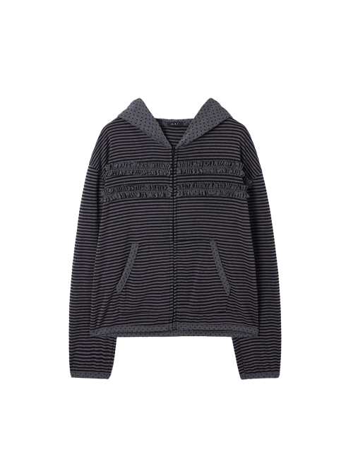 Ruffle point на молнии hoodie_charcoal