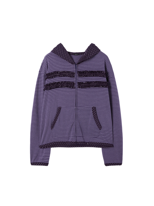 Ruffle point на молнии hoodie_purple