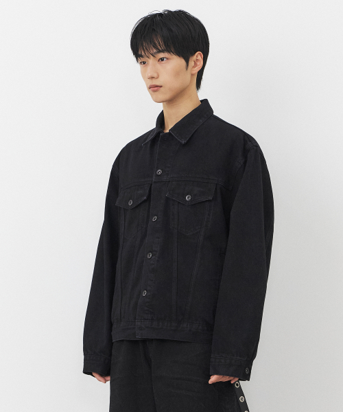 OVERSIZED DENIM TRUCKER куртка [выстиранный черный]