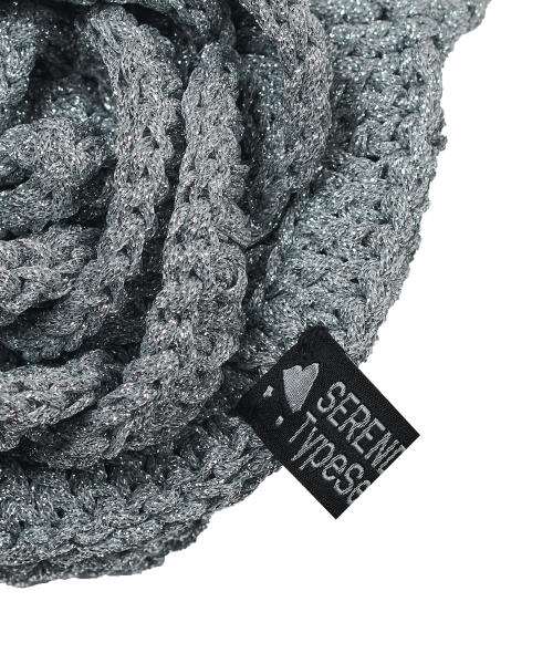 Glittered Rose Handmade Knitted Bag [Silver]