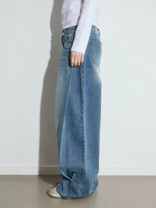 SIDE TUCK DENIM брюки, BLUE